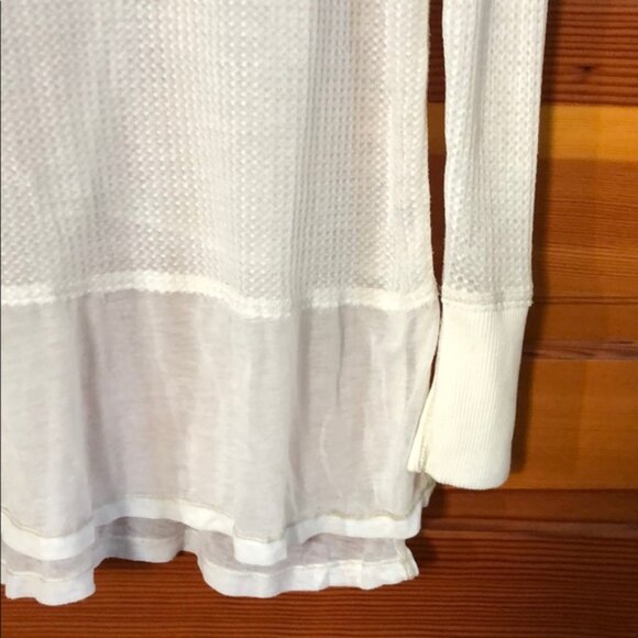 New We The Free star studded wide neck boatneck bateau waffle semisheer tunic - Picture 7 of 14